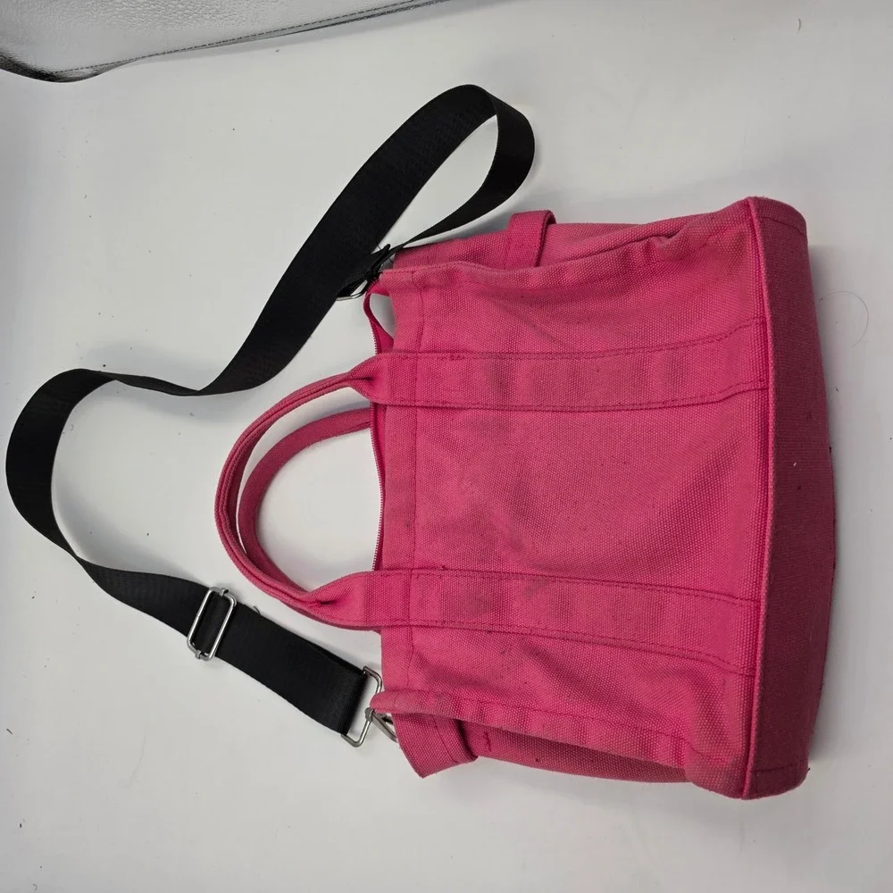The Tote Bag Pink Canvas Crossbody Handbag Small Travel Satchel